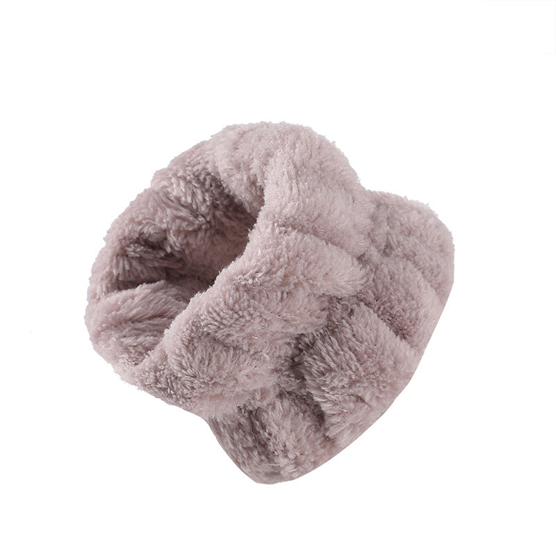 Solid Color Plush Wrist Strap Face Wash Flannel