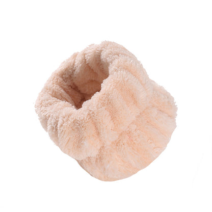 Solid Color Plush Wrist Strap Face Wash Flannel